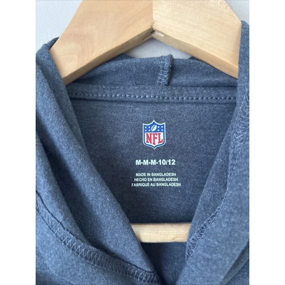 NFL Cleveland Browns Kids Hooded Long Sleeve Shirt Gray Size M 10/12